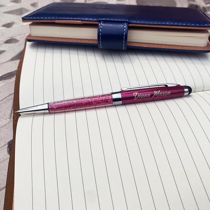 Personalized Custom Pens with Name Engraved Logo Text Pen, Customized Smooth Writing Pens Personalization Gift for Men Women Wedding Office Business Promotion, 12pcs/Pack-DeskLoop Office