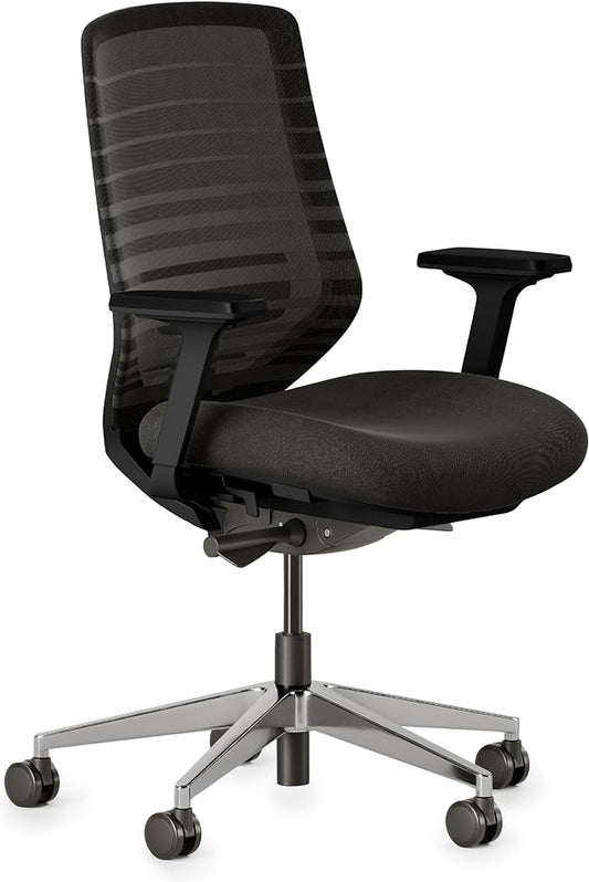 Branch Ergonomic Chair - A Versatile Desk Chair with Adjustable Lumbar Support, Breathable Mesh Backrest, and Smooth Wheels - Experience Optimal Comfort and Support - All Black-DeskLoop Office
