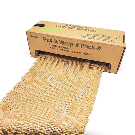 IDL Packaging HexcelWrap Cushioning Kraft Paper 15.25" x 300' in Self-Dispensed Box – Eco-Friendly Honeycomb Alternative to Bubble Wrap – Innovative Packing Paper Roll for Shipping and Moving-DeskLoop Office