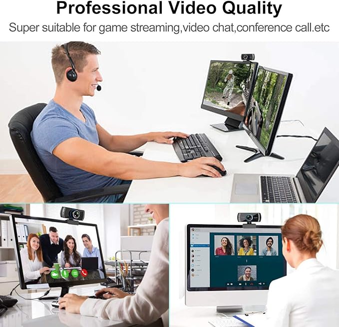 Spedal Webcam 1080P 30fps, HD Computer Webcam with Microphone for Desktop,100 Degrees Wide Angle Web Camera for Zoom Xbox YouTube Skype FaceTime Hangouts-DeskLoop Office