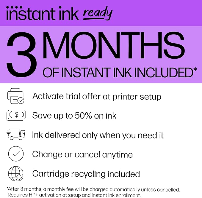 HP DeskJet 4227e Wireless All-in-One Color Inkjet Printer, Scanner, Copier, Best-for-Home, 3 Months of Instant Ink Trial Included (6W7F0A)-DeskLoop Office