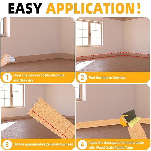 GSCIT Club Wood Grain Repair Tape, 2.4 inch X 250ft Self Adhesive Maple Grain Repair Patch for Tables, Chairs, Baseboards, Doors, Windows, Floors, Handicraft DIY.-DeskLoop Office