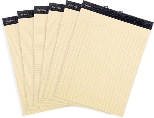 Mintra Office Legal Pads - ((PREMIUM CANARY 6pk, 8.5in x 11in, NARROW RULED))-DeskLoop Office