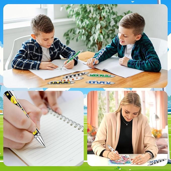 30 PCS Sports Party Favors Ball Theme Ballpoint Pens Ball Gifts for Team with 1mm Black Ink Replaceable Ballpoint Pen Refill for Prize Team School Office Supplies(sports,30)-DeskLoop Office