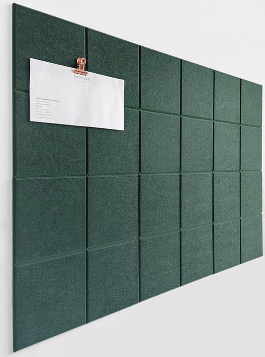 Cork Board 24 x36 Alternative - 6 Pack Felt Wall Tiles with Safe Removable Adhesive Tabs, Cork Boards for Walls Cork Board for Home Office Pin Board Tack Board - Aurora Green-DeskLoop Office