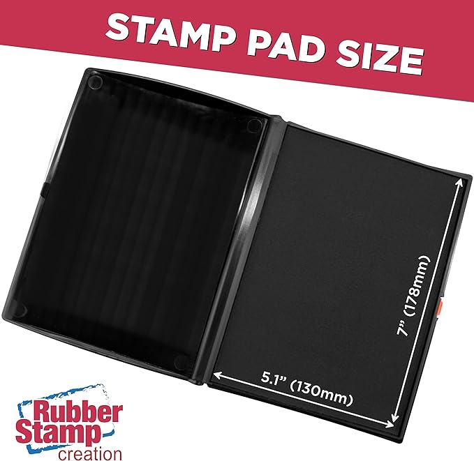 Large Premium Black Ink Stamp Pad - 5" by 7" - Quality Felt Pad-DeskLoop Office