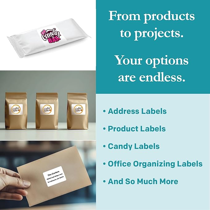 Premium Label Supply White Sticker Labels – 2.625" x 2" – Laser/Inkjet Compatible – (15 per Sheet), 1000 Sheets – 15,000 Total Adhesive Labels-DeskLoop Office