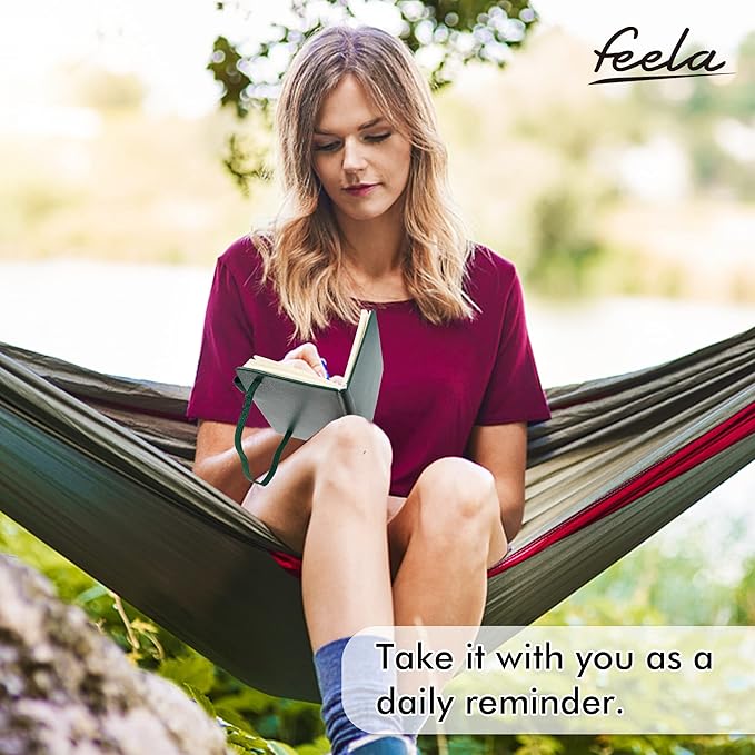 feela 6 Pack Pocket Mini Notebooks Bulk, Small Cute Memo Notepads Hardcover College Ruled Lined Journals with Pen Holder for School Business Work, with 6 Black Pens, 3.5”x 5.5”, A6, Dark Green-DeskLoop Office