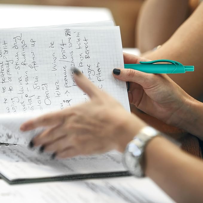 deegtran Pens Bulk, 200 Pack No Bleed Teal Blue Barrel Click Pens, Wholesale Retractable Ballpoint Pens, Pen Medium Point, Smooth Ink Pens, 1.0MM Black Ink-DeskLoop Office