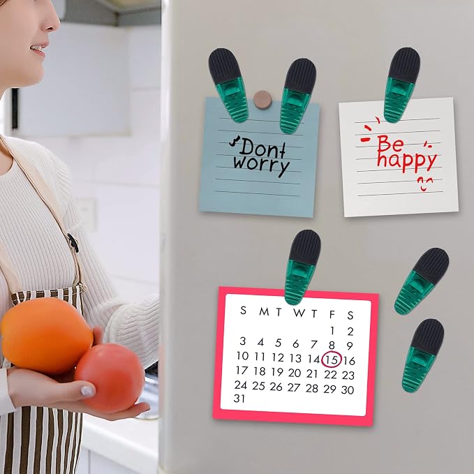3-1/4" Length Plastic Refrigerator Magnet Clips Sets,Magnet Paper Clips - Image 6