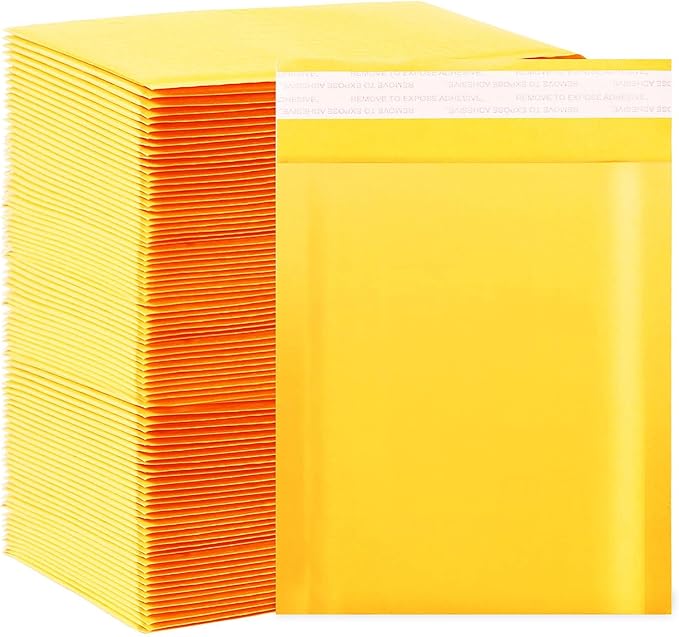 Kraft bubble mailers 6x9 Inch 200 Pack,Self-Sealing Paper Envelopes for Packaging,Strong Adhesion Envelope Mailers, Small Waterproof Cushioned Padded Shipping Bags Yellow #0-DeskLoop Office