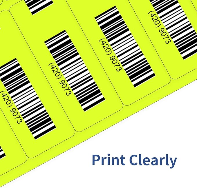 STARLIBOO 1" x 2-5/8" Address Labels- Neon Color Fluorescent Mailing Labels Stickers for Laser/Ink Jet Printer 8.5"×11"- Fluorescent Yellow-DeskLoop Office