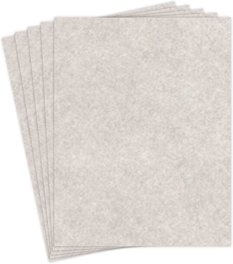 Smoke Gray Stationery Parchment Recycled Paper | 65Lb Cover Cardstock | 8.5" x 11" Inches | 50 Sheets Per Pack-DeskLoop Office