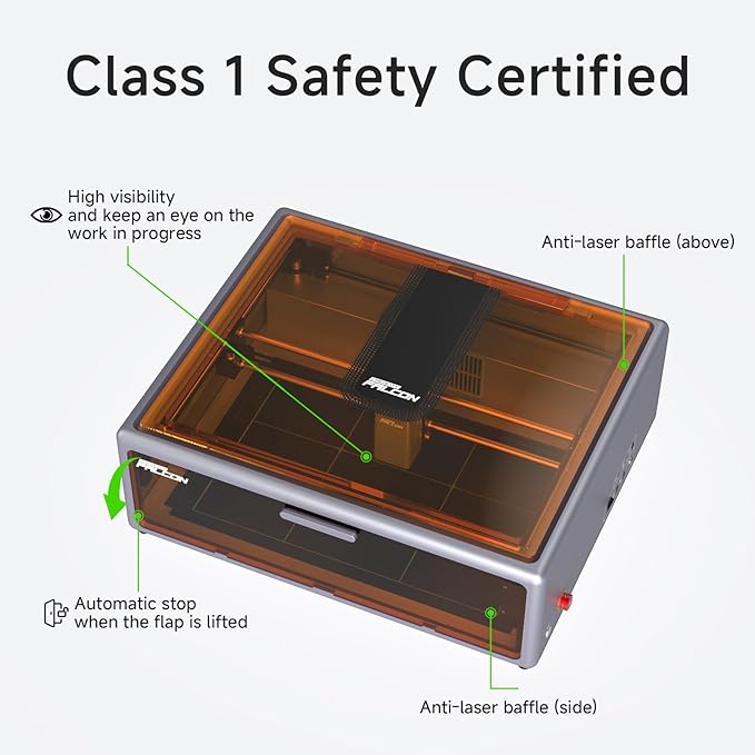 Creality Falcon A1 10W Laser Engraver, Enclosed Laser Cutter with Air Assist, HD Camera Positioning, Beginner-Friendly, Class 1 Safety Laser Engraving Machine for Wood and Metal, Acrylic-DeskLoop Office