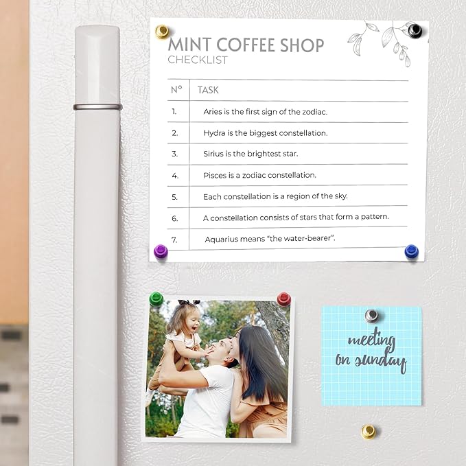 Strong Refrigerator Magnets, Whiteboard Magnets for Small Gold Push Pins, 18 PCS Magnetic Clips Heavy Duty for Desk Accessories, Kitchen Decor, Crafts, Locker, Map Decorative-DeskLoop Office