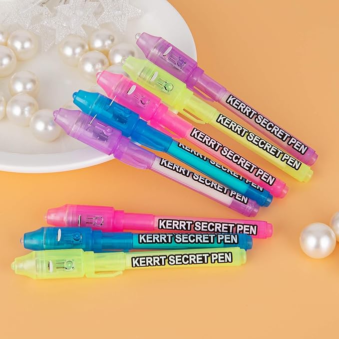 Invisible Ink Pen with UV Light Secret Message Pen Spy Pens Magic Invisible Markers Classroom Gifts for Students, Party Favors for Kids 8-12, Goodie Bag Stuffers for Kids-DeskLoop Office