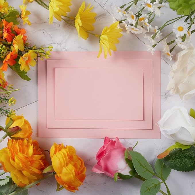 50 Sheets Blank Cardstock Paper 250 GSM Thick Heavy Cards Stock for DIY Art Projects, Card Making, Postcards, Greeting Cards, Birthday Party, Wedding Invitation (Pink, 4x6 inches)-DeskLoop Office