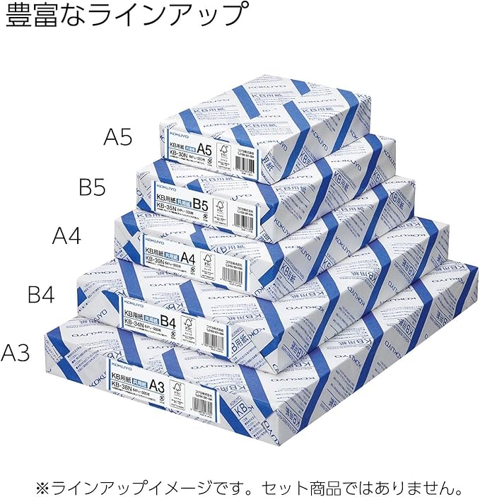 Kokuyo A5 KB Paper, 5 Ream (2500 Sheets), 64gsm, 80 Bright (ISO) - Perfect for Printing, Custom Planner and Journal - 5-7/8 x 8-1/4 in, FSC Certified, Japan Import (KB-30N)-DeskLoop Office