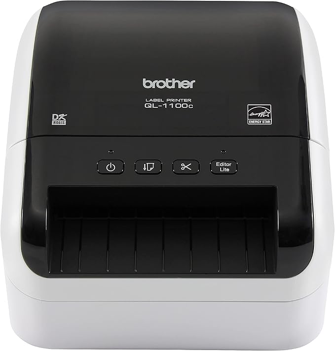 Brother QL-1100c Wide Format Label Printer, Shipping & Postage Labels 4” x 6”, Barcode & QR Code, High Speed, Direct Thermal Printing, Compact, uses DK Drop-in Label Rolls, USB Connectivity-DeskLoop Office