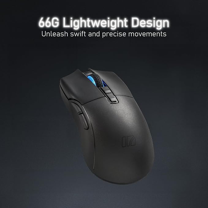 iRocks M31R Wireless Gaming Mouse, Triple Mode 2.4G/ Bluetooth/USB-C Detachable Cable Gaming Mouse, Kailh GM8.0 Mouse Switches, Advanced PixArt PAW3395 Optical Sensor, Up to 26,000 DPI - Black-DeskLoop Office