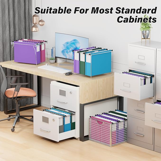 Ansook Plastic Hanging File Folders Letter Size, 3 inch Hanging Folders - Image 7