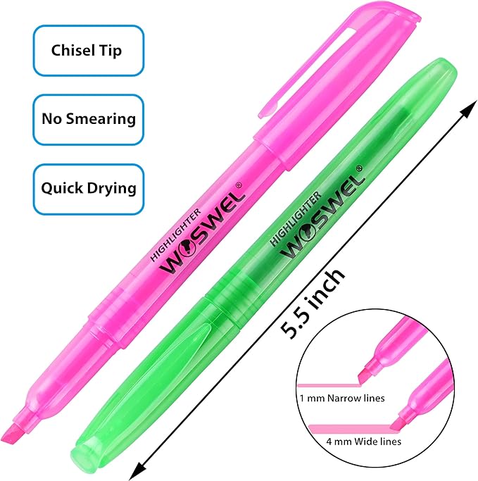 Highlighters Bulk, 120 Pack 6 Assorted Colors No Bleed Chisel Tip Highlighter Markers for Teacher Students, Classroom Must Have, School Office Supplies for Adult Kids-DeskLoop Office