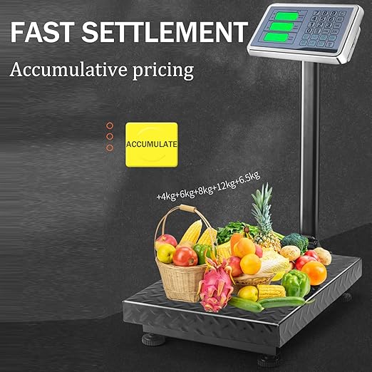 Commercial 660 lb Electronic Platform Scale with LB/KG Industrial Floor Scale Stainless Steel High-Definition LCD Display,Digital Heavy Duty Luggage Package Price Computing Postal Shipping-DeskLoop Office