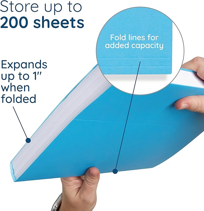 25 Blue Summit Supplies Pretty Hanging File Folders, Pastel Gem Tone Assorted Colors, Cute Hanging File Folders with Plastic Tab Inserts, Holds Letter Size Documents-DeskLoop Office