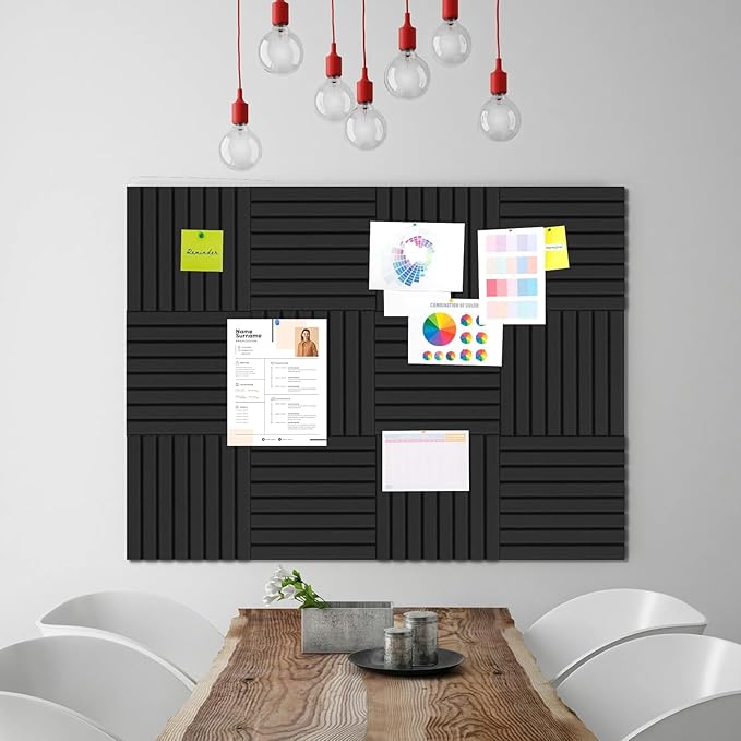 Cork Boards for Walls 48" x 36" Felt Board Alternative, 12 Pack Felt Wall Tiles Bulletin Board, Large Cork Board for Office Pin Board Tack Board Cork Boards-DeskLoop Office