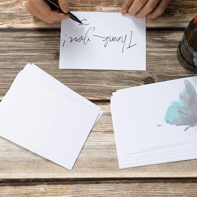 50 Sheets Blank Cardstock Paper 250 GSM Thick Heavy Cards Stock for DIY Art Projects, Card Making, Postcards, Greeting Cards, Birthday Party, Wedding Invitation (White, 5x7 inches)-DeskLoop Office