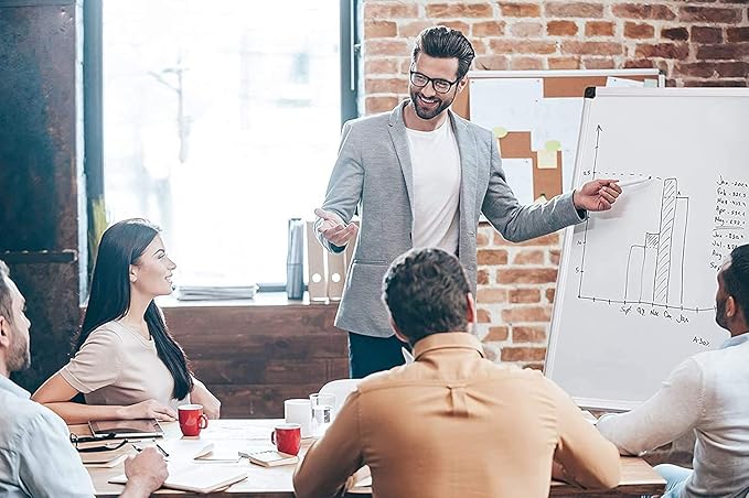 XBoard Magnetic Dry Erase Board/Whiteboard, 36 X 24 Inches, Double Sided White Board,1 Dry Eraser & 3 Dry Erase Markers & 4 Push Pin Magnets-DeskLoop Office