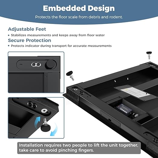 48"x48" Industrial Floor Scale, Professional Platform Scale with Digital Indicator, Weighing Scale for Warehouse Shipping and Industrial Use, 10000 lb x 1 lb, Black-DeskLoop Office