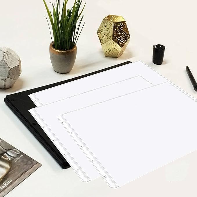 PERFORMORE 25 Pack of 8.5ā x 14ā Heavyweight Landscape Sheet Protectors, Legal Paper Sleeves, Clear Archival Quality, Horizontal Legal Size Clear Sheet Protectors for Binders Documents