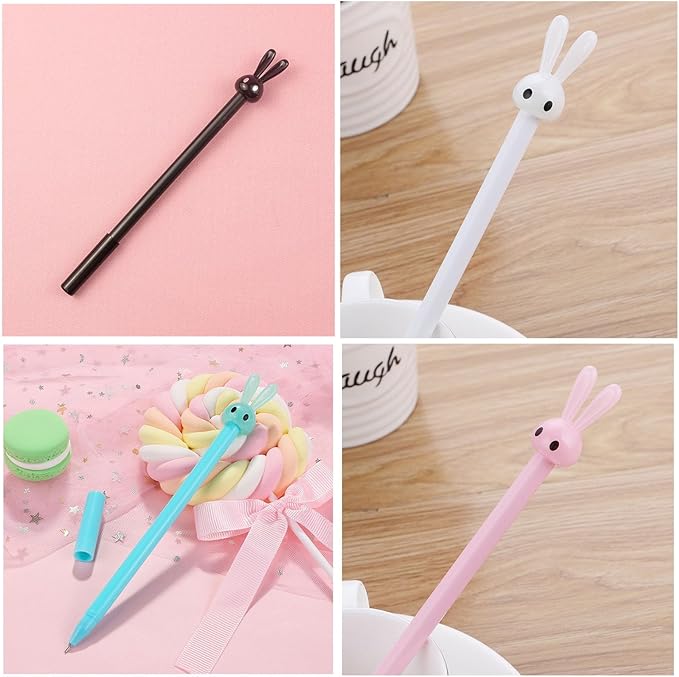 YYaaloa 32pcs Easter Ear Pens Gel Ink Pens 0.5 mm Black Ink Novelty Pens for Child, Women Coworkers Kids Office School Home Wedding Bridal Shower Gifts Party Supplies (Easter Pens 32pcs)