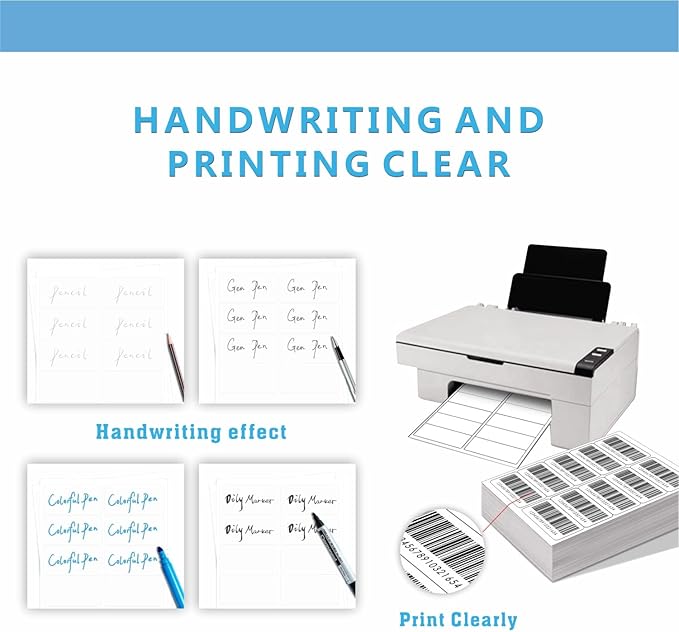 2"×4" Shipping Labels, JIQEZNL Premium 10 UP Address Labels, 300 Mailing Labels for Envelopes for Laser/Ink Jet Printer, White Paper Printable Sticker Labels 10 Per Sheet 8.5"×11"-DeskLoop Office