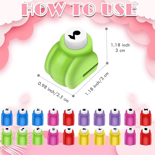 Paper Punches, Punch Craft Set Punches, Hole Punch Shapes Scrapbooking Supplies for Kindergarten Teacher Office Supplies and DIY Arts (Classic Mini 20pcs)-DeskLoop Office