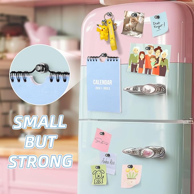 VNDUEEY 20Pcs Strong Fridge Magnets, Black Refrigerator Magnets, Magnetic Push Pins, Strong Whiteboard Magnets for Locker, Map, Kitchen, Office, School, Adults-DeskLoop Office