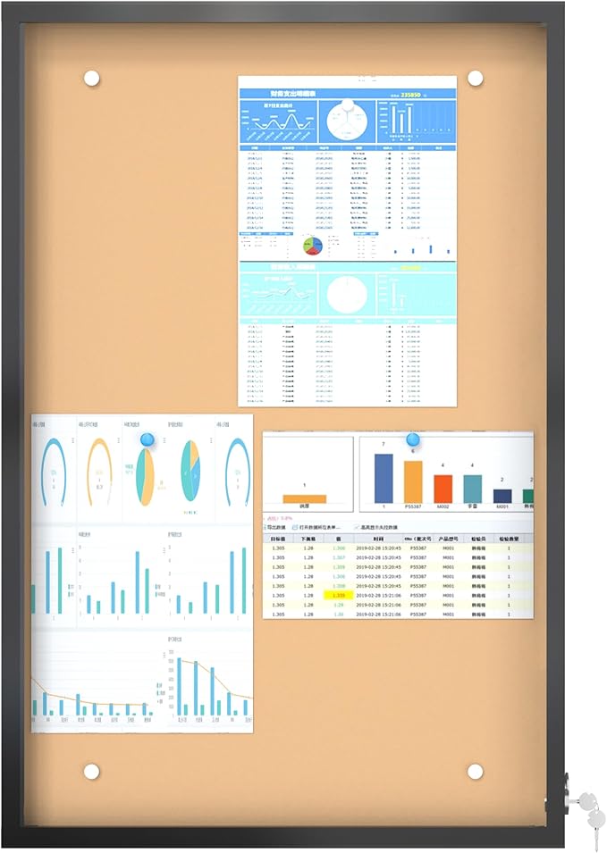 36 x 24 in Waterproof Outdoor Bulletin Board Lockable Wall-Mounted with Cork Backing, Ideal for Schools, Offices, and Restaurants-DeskLoop Office