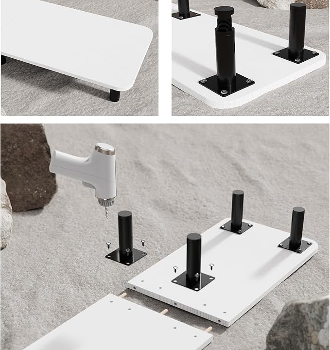 Dual Monitor Stand Riser 43.7 inch Large Extra Long Monitor Stand Riser Wide TV Stand Riser Monitor Stand for 2 Monitors Wood & Steel Leg Desktop Riser Desk Organization Home Office (White)-DeskLoop Office