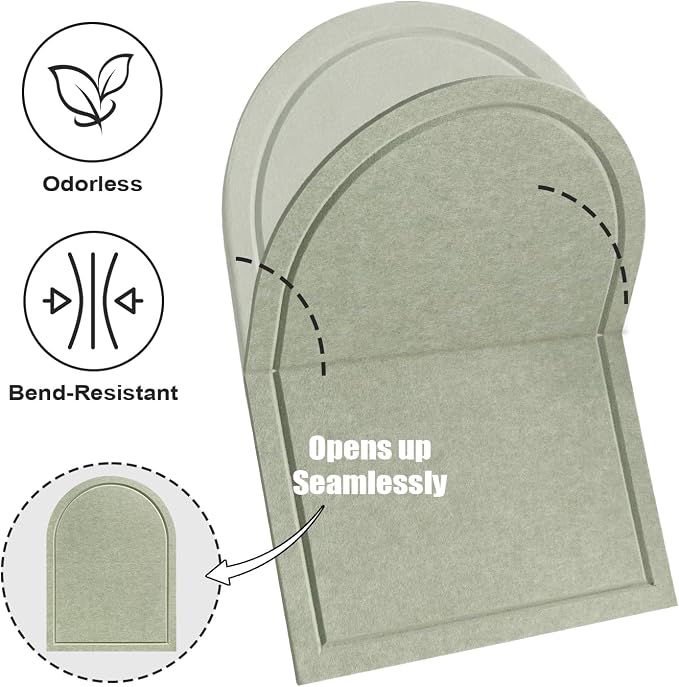 Arched Felt Bulletin Board, Foldable Picture Self-Adhesive Boards - Image 9