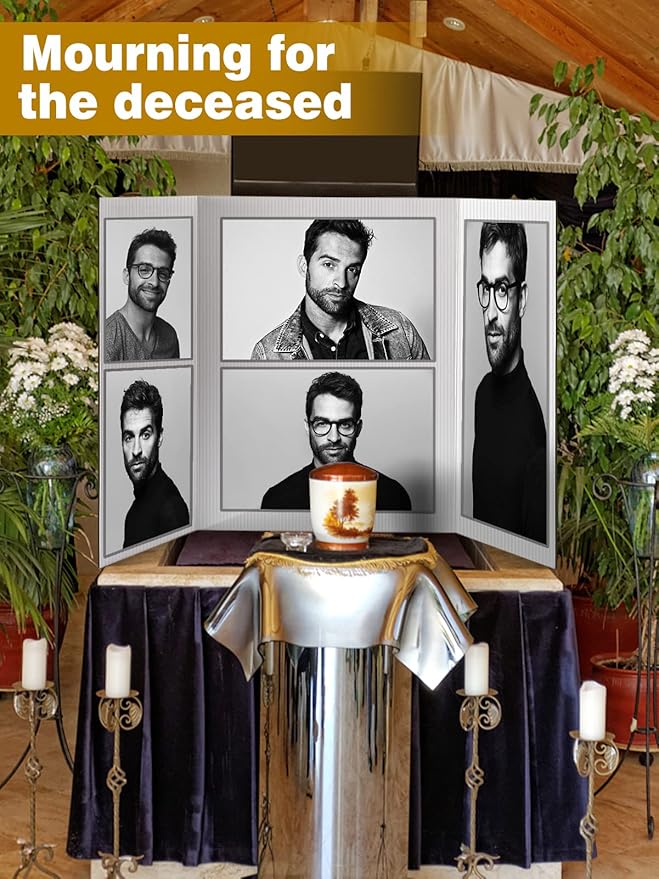 8 PCS Trifold Poster Board- Large 40" x 28" Tri Fold Display Board Hard & Thick White Presentation Cardboard for Science Fair, School Projects, and Business Presentations Supply-DeskLoop Office