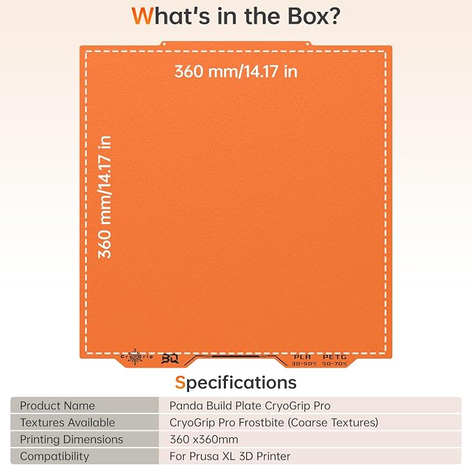 BIQU Cryogrip Pro Frostbite Matte Orange Cold Build Plate - Image 8