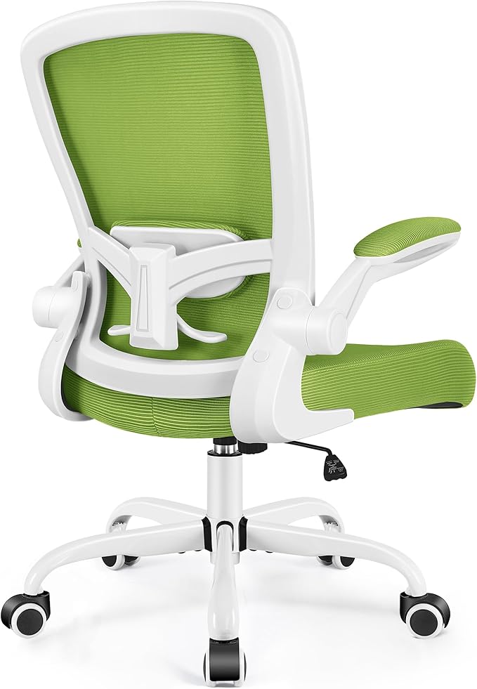 FelixKing Office Chair, Ergonomic Desk Chair Breathable Mesh Chairs with Adjustable High Back Lumbar Support Flip-up Armrests, Executive Swivel Comfy Task Computer Chairs for Home Office Green-DeskLoop Office