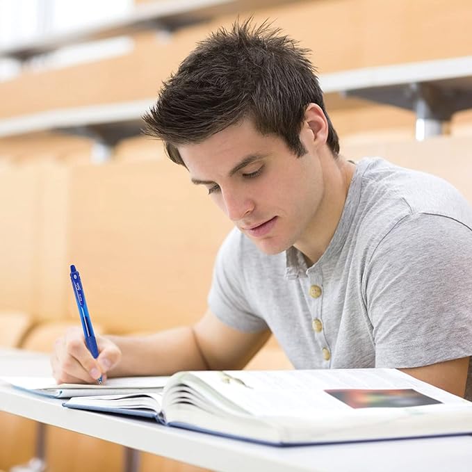 feela 30 Pack Retractable Blue Ink Gel Pens Set Medium Point 15 Piece Fine Point Gel Pen with 15 Refills for Smooth Writing-DeskLoop Office