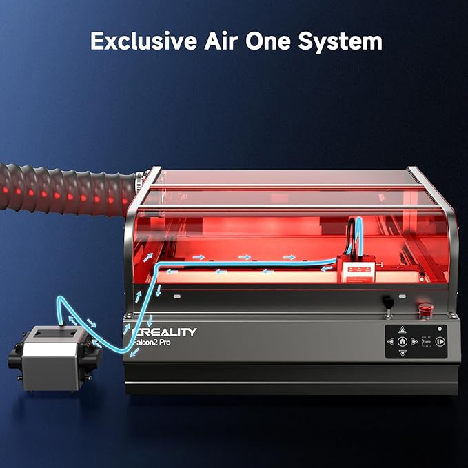 Creality Laser Engraver Enclosed, Falcon2 Pro 40W Output Laser Cutter, 25000mm/min Speed Laser Cutter Machine with Air Assist, Auto Fan, Camera Positioning for Wood and Metal-DeskLoop Office