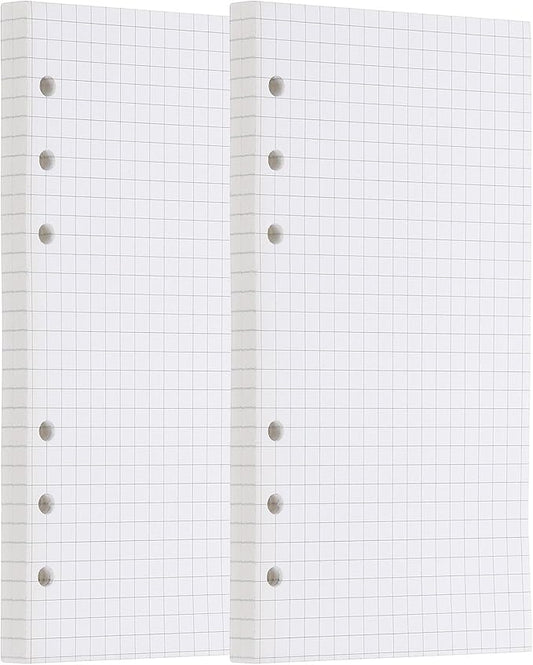 PATIKIL Grid Refill Paper 6-Ring Binder Loose Leaf Planner Filler Paper Planner Inserts, 160 Sheets/320 Pages, Lined-DeskLoop Office