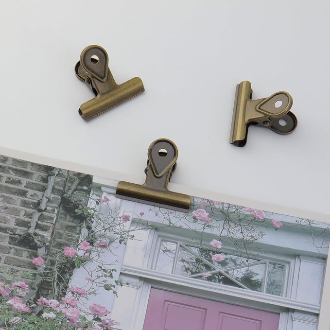 Xiaoyztan Mini Clips, 40mm Wide Bronze Bulldog Clips Paper Clip Binder Bull - Image 5