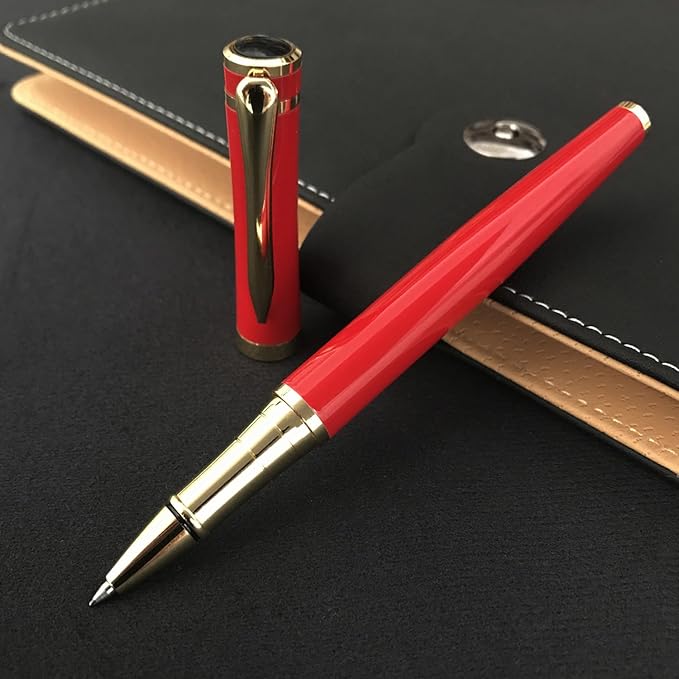 HSK Luxury Ballpoint Pens gift Pen Black Refill Line width 0.5mm,Best Ball Pen Gift Set for Men & Women Professional Executive,Office,Nice Pens Classy Gift Box (Red)-DeskLoop Office