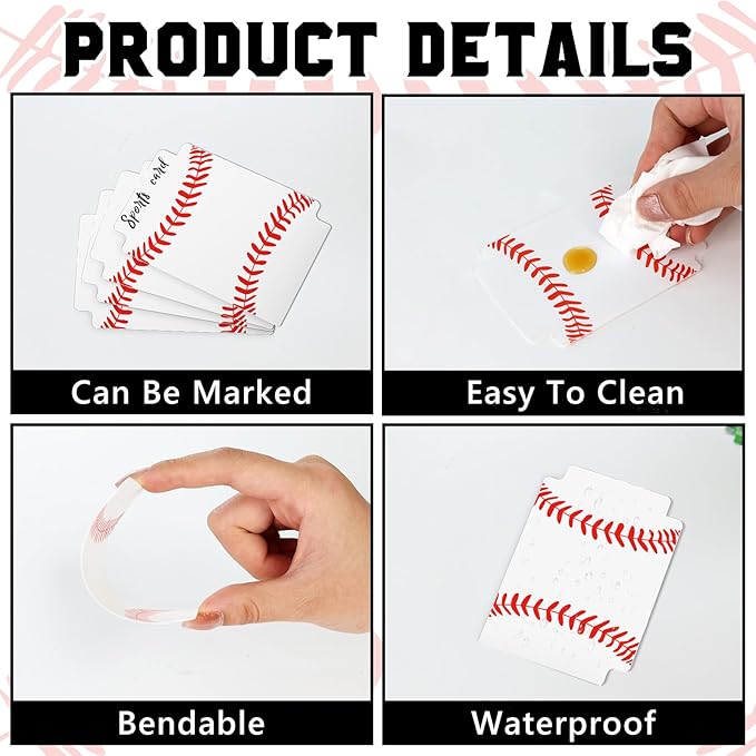 50pcs Baseball Card Dividers Plastic Index Card Storage Dividers with Tabs for Boys Gifts Card Separators for Sports Recipe Game Card Organize-DeskLoop Office