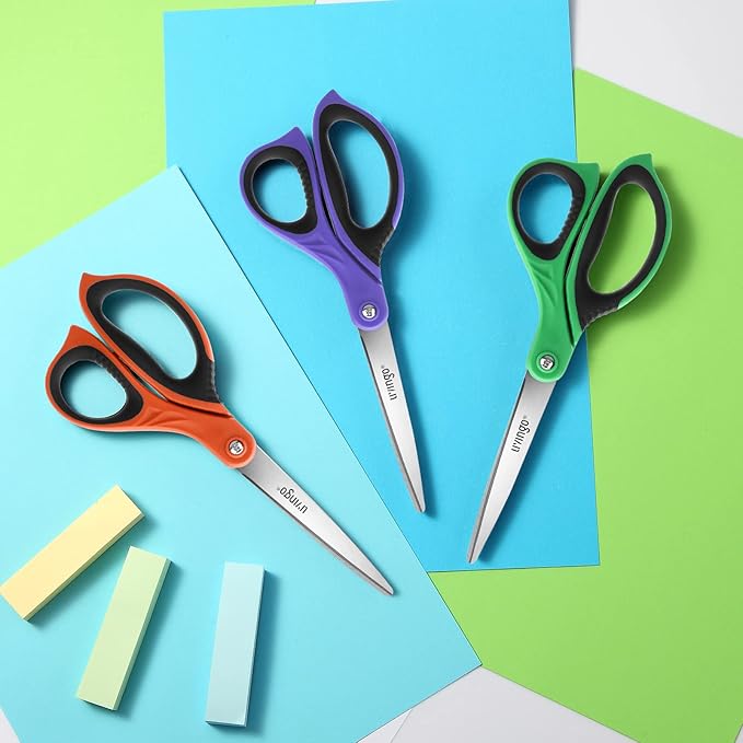 LIVINGO 3 Pack Sharp Scissors, 8.5 inch Comfort Grip Scissors All Purpose - Image 6